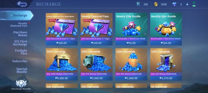 weekly diamond pass mL